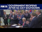 Trump signs bill ending historic government shutdown
