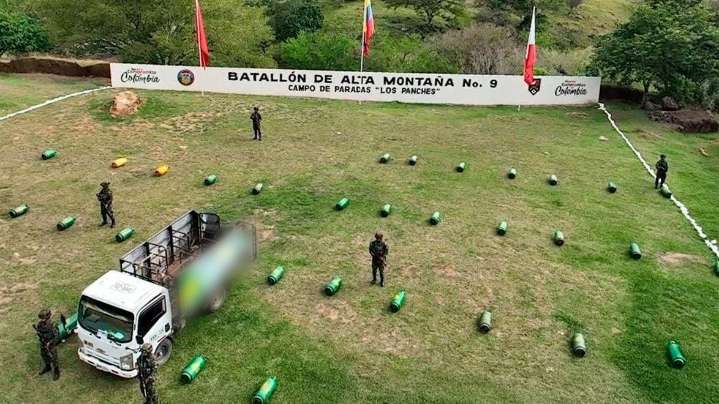 Ejército recuperó 47 cilindros hurtados y frustra posibles acciones terroristas en el Huila