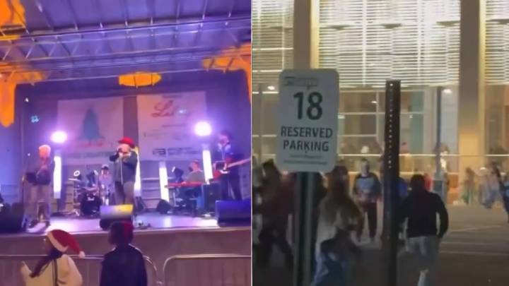 Pánico en el encendido de un árbol de Navidad en EEUU: un tiroteo en pleno concierto deja tres heridos críticos
