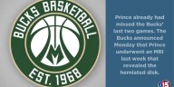 Bucks forward Taurean Prince out indefinitely with herniated disk in his neck