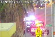 Police activity closes eastbound lanes along Desert Inn Road in Las Vegas