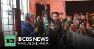 CBS Philadelphia's Pat Gallen takes on other sportscasters at "Camp Out for Hunger" hoops contest