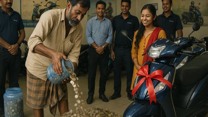 On coin at a time : How Bengal tea seller turned small change into a dream fulfilled for his daughter