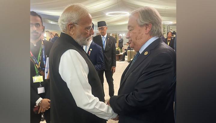 PM Modi Has ‘Very Productive Conversation’ With UN Chief Guterres During G20 Summit