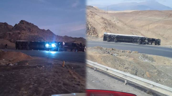 Chala: pobladores reportan vehículo de carga volcado por más de dos días
