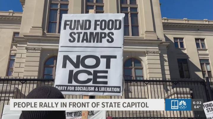 Dozens rally outside Georgia State Capitol over cuts to SNAP benefits