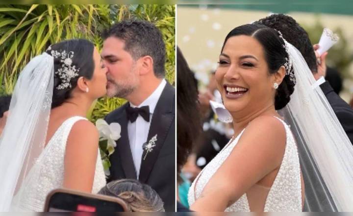 Natalia Salas se quiebra de emoción al llegar al altar en su mágica boda religiosa