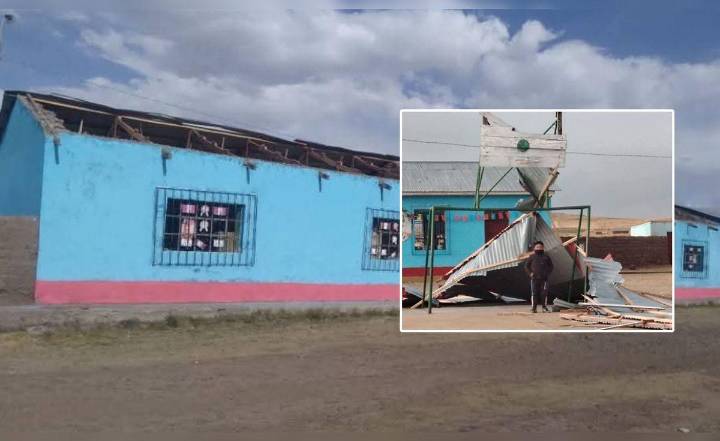 Puno: fuertes vientos dejan sin techo aulas escolares y perjudican a 50 estudiantes