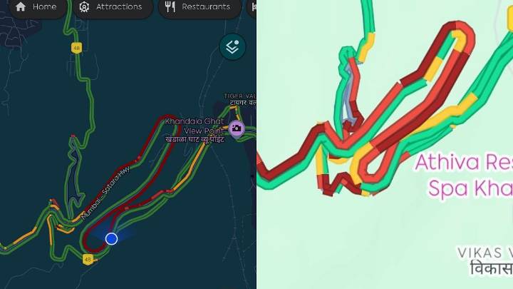 'Full Traffic Festival': Mumbai-Pune Highway Choked For Hours, Viral Screenshot Reveals Red Stretch; VIDEO