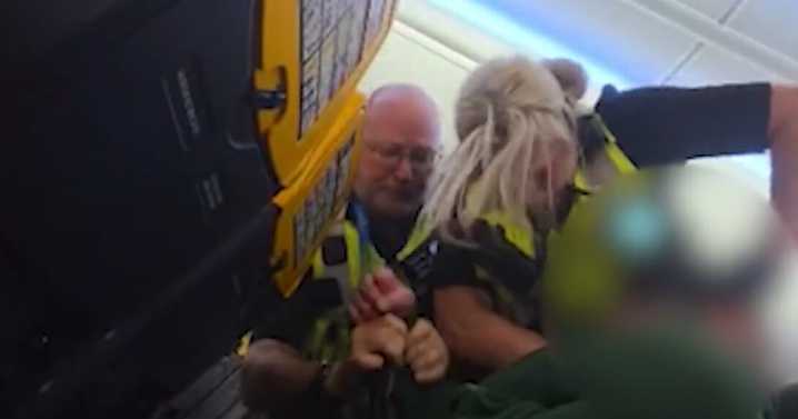 Moment 'drunk' passenger 'fights' security on West Country flight