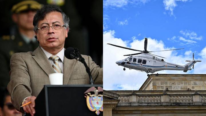 Suspenden mantenimiento a helicóptero presidencial por inclusión de Petro en la lista Clinton; el mandatario demandará a la marca y pidió vender la aeronave