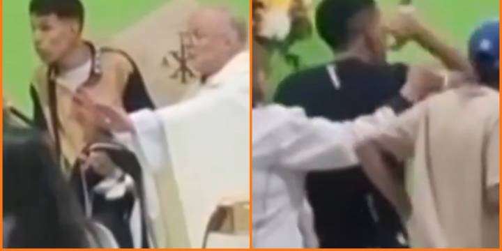 Violento enfrentamiento a cuchillo dejó atrapados a feligreses en plena misa en iglesia de Bogotá: usaron al párroco de escudo