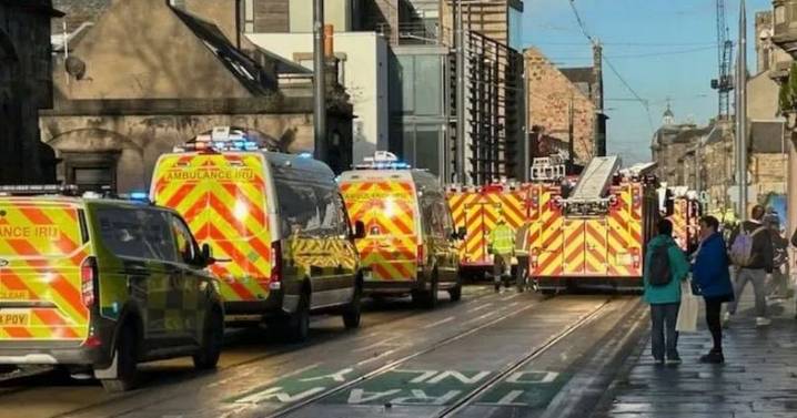 Edinburgh street lockdown as police, ambulance and fire respond to 'person under tram'