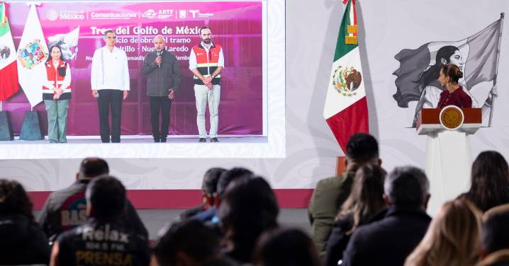 Dan banderazo de inicio de obra del tramo Arroyo El Sauz–Nuevo Laredo del tren del Golfo de México