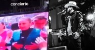 Fidel Rueda proyecta video editado con IA de la presidenta Claudia Sheinbaum durante su concierto