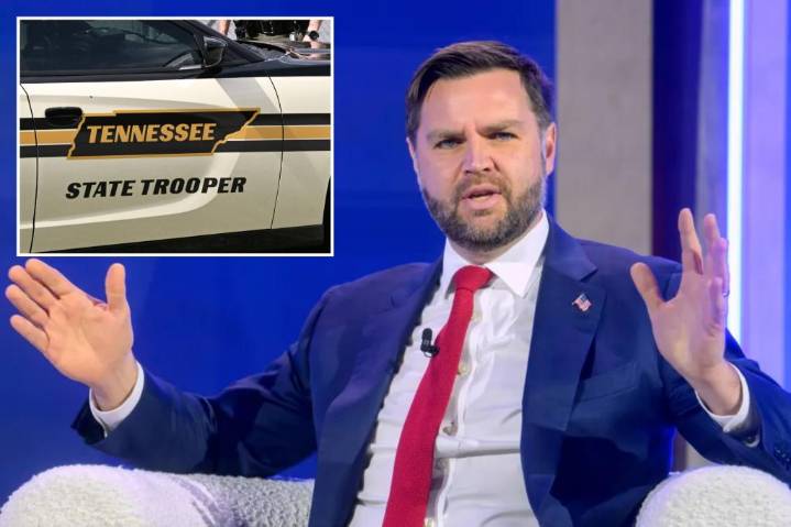 Tennessee officer working Vance's motorcade in critical condition after crash with state trooper