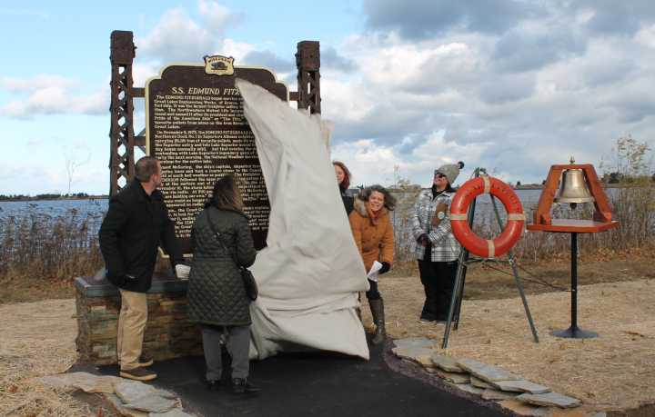 Historic marker honoring the Edmund Fitzgerald unveiled