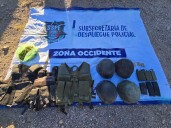 Asegura SSPE vehículos, equipo táctico y medio kilo de marihuana en Guachochi