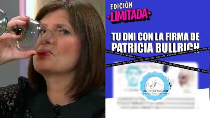 En un cumple: Patricia Bullrich y su "edición limitada" del DNI firmado por ella