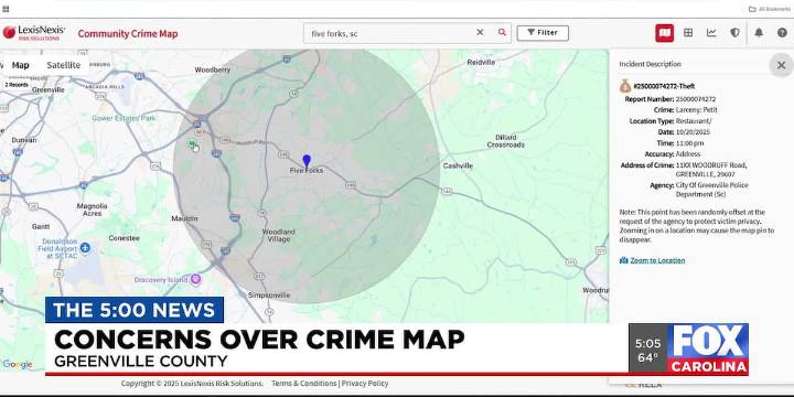 Greenville County crime map goes dark, leaving residents without transparency tool