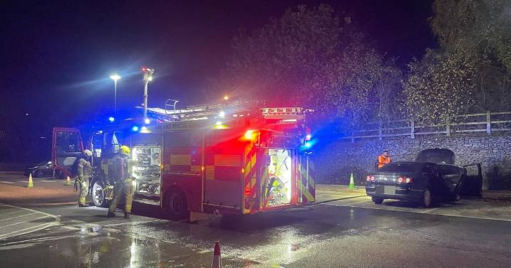 Firefighters tackle VW Passat blaze at Arena Shopping Park in Coventry