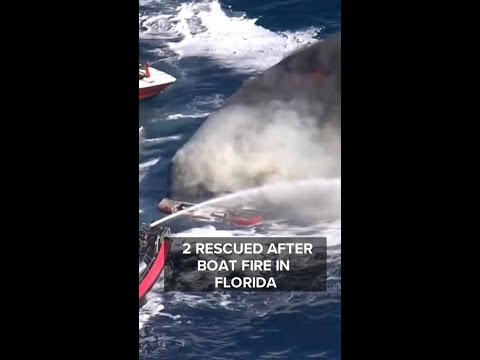 Smoke visible for miles after boat goes up in flames off Florida coast