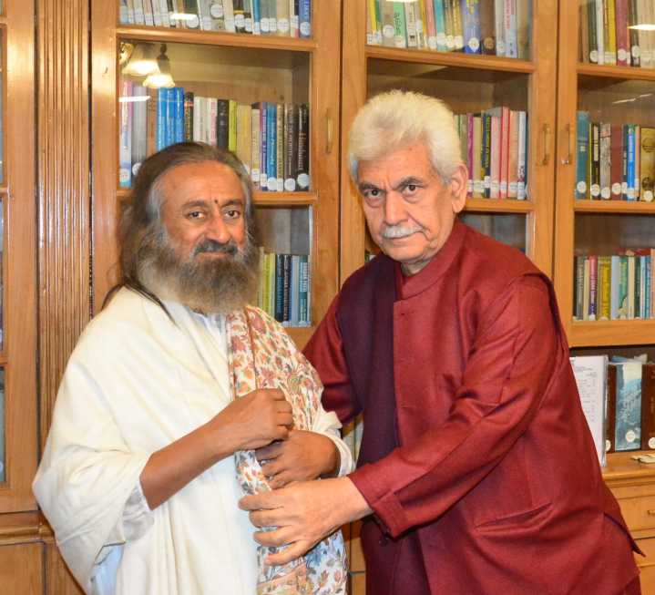 Spiritual Teacher Sri Sri Ravi Shankar calls on LG Manoj Sinha