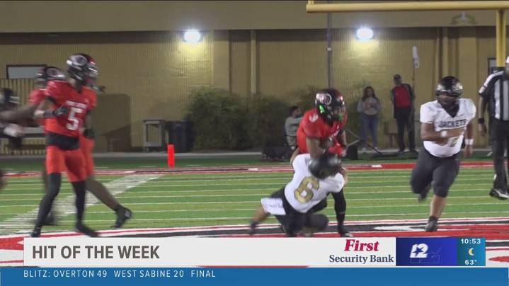 Port Arthur Memorial High School's Alex Eugene makes the week 12 Hit of the Week