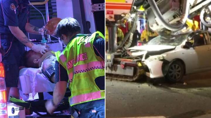 7NEWS live updates: Driver trapped under roadworks machine after Sydney crash; Qld man fighting for life after hit
