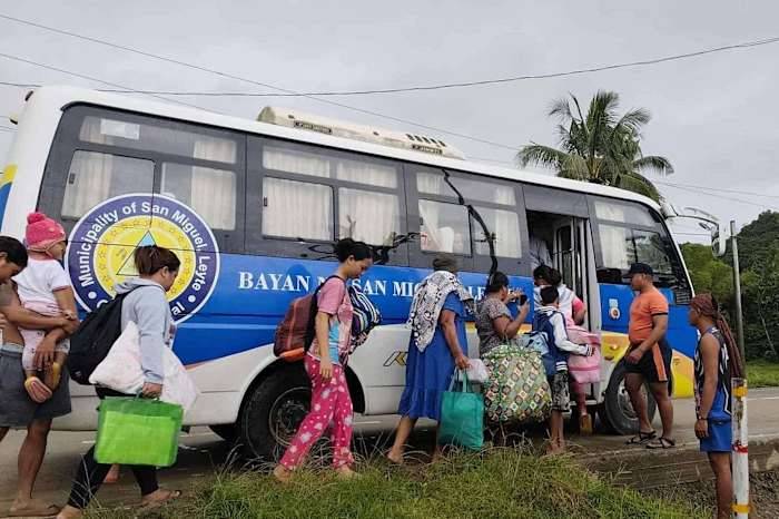 Tens of thousands of people evacuate to safety as typhoon approaches eastern Philippines