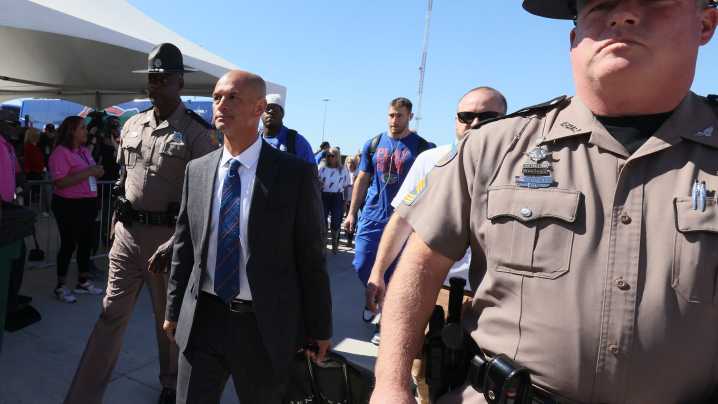 Watch what interim coach Billy Gonzales said after UF's loss to Georgia