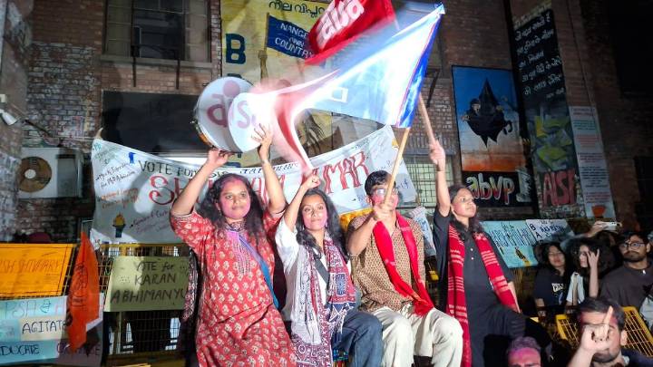Left Unity sweeps JNU Students’ Union polls, defeats RSS-backed ABVP, says Election panel