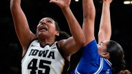 Iowa women's basketball player Hannah Stuelke leaves game with injury