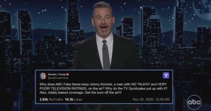 Jimmy Kimmel responde con ironía a Donald Trump tras su nueva solicitud de despido: “Me iré cuando tú te vayas”