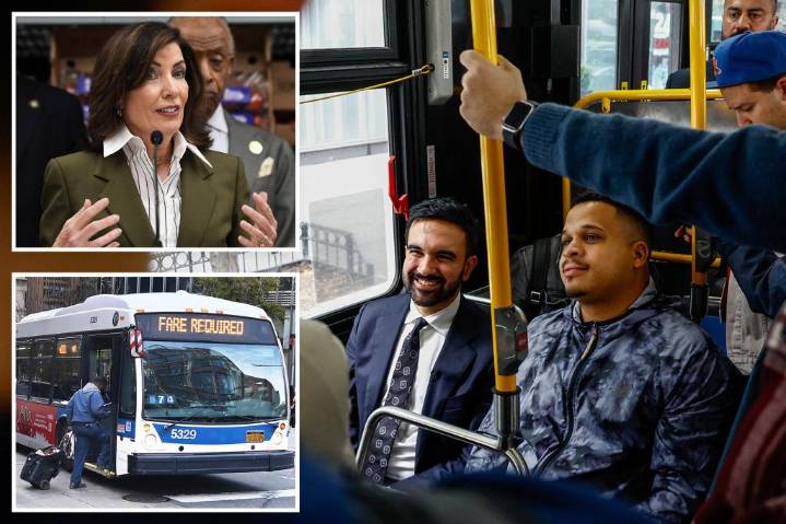 Hochul slams brakes on Zohran Mamdani's free NYC bus plan