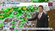 Mostly sunny Sunday; Warm, dry Monday; Rain/storms Tuesday