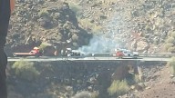 Incendio en uno de los coches participantes en el Rally de Maspalomas