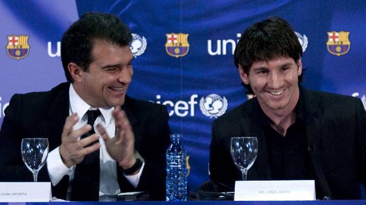 Laporta: "Hablar del retorno de Messi como jugador no es realista"