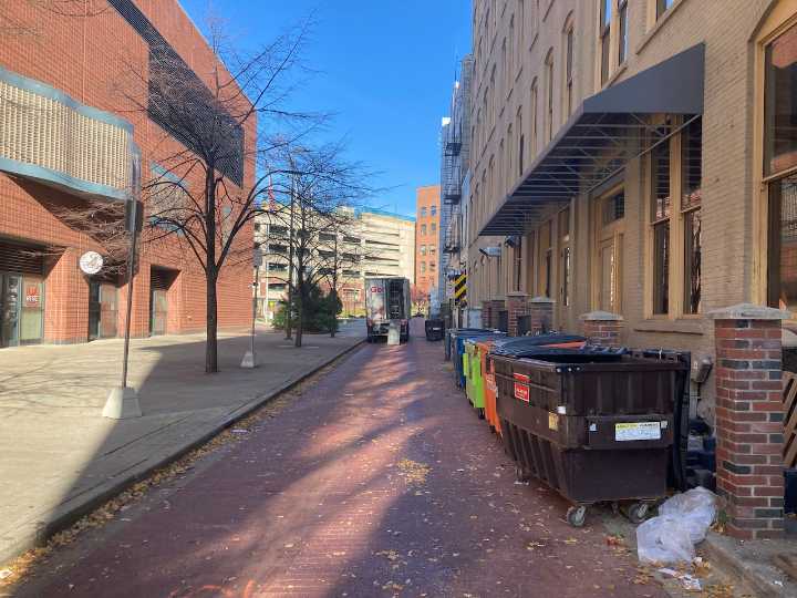 Van Andel Arena alleyway renovation: Dumpsters to stay as businesses oppose change
