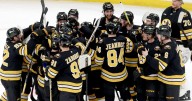 Swayman leads Bruins past Red Wings in shootout