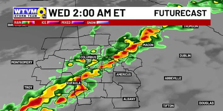Latest on potential severe weather timing in Chattahoochee Valley