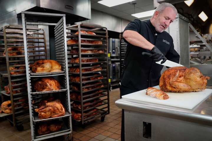 Buckets Of Cranberry Sauce, Stacks Of Turkeys: Hotel Feeds Homeless Today