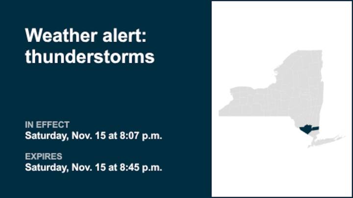 NY weather: Thunderstorms with pea-sized hail in Orange and Putnam counties Saturday