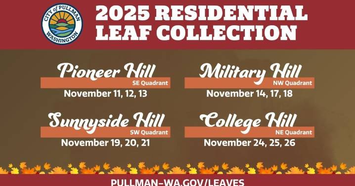 Leaf collection begins in Pullman next week