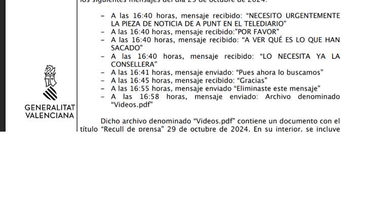 Un asesor de Pradas exigió la pieza de À Punt a las 16.40 y se alertaba: “Esto pinta muy mal"