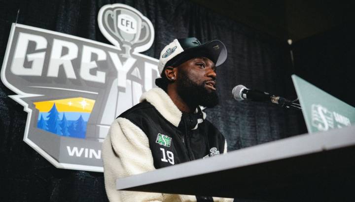 Saskatchewan Roughriders’ Samuel Emilus explains ‘hardest part’ of his Grey Cup week