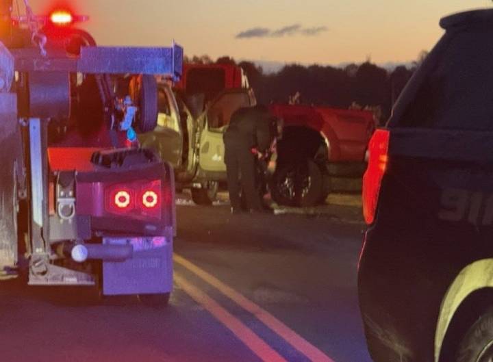 Pickup trucks crash in Shenango Township, two injured