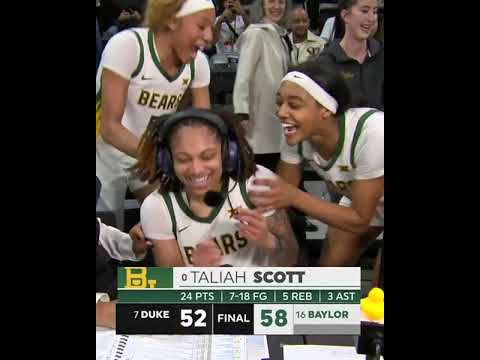 Taliah Scott's teammates were hype for her after their big win over No. 7 Duke 🥹