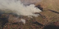 Wildfire burning at north Georgia national forest