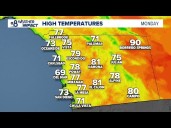 Expect mild temperatures Monday, before a temperature cool down through midweek